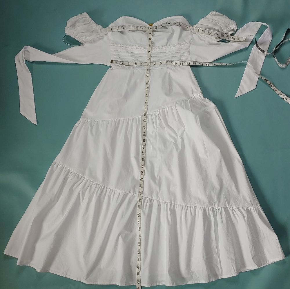 HELLO MOLLY Seaside Picnic Midi White Dress Size 2 - Picture 11 of 13